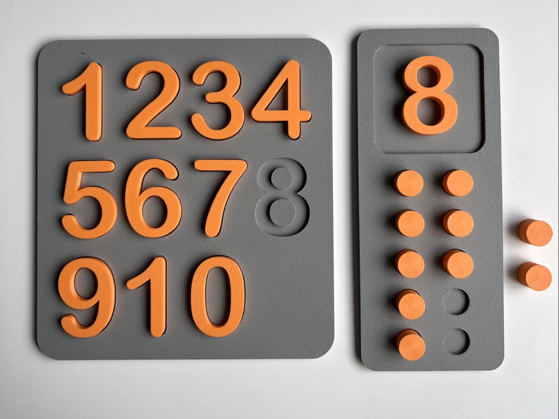  Puzzle cu numere și tavă de numărat Montessori pentru copii mici � Joc educativ imprimat 3D - jucării și echipamente pentru copii - jocuri de gândire - curcubeu montessori, jocuri waldorf - Artynos.ro