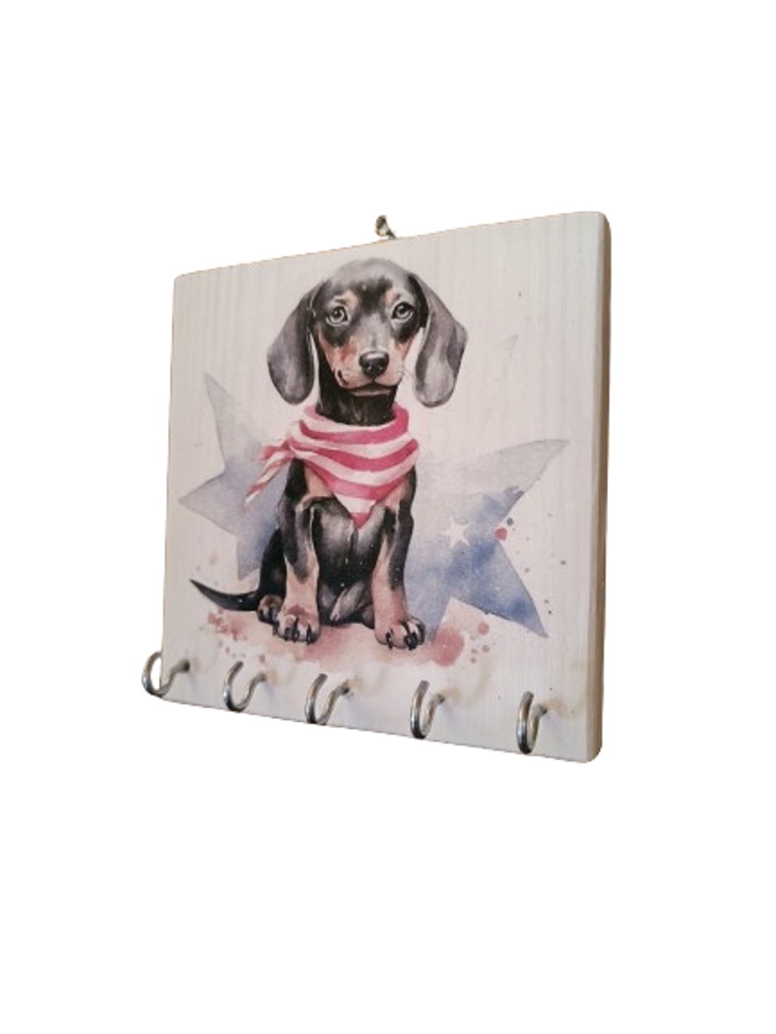 Breloc din lemn cu câine dachshund -  - Artynos.ro
