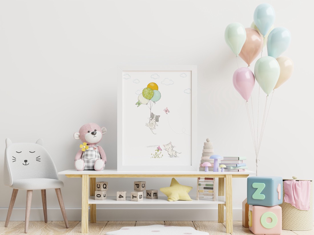 Kitten arta de perete, decorarea camerei pentru copii - - Artynos.ro Kitten arta de perete, decorarea camerei pentru copii - - Artynos.ro