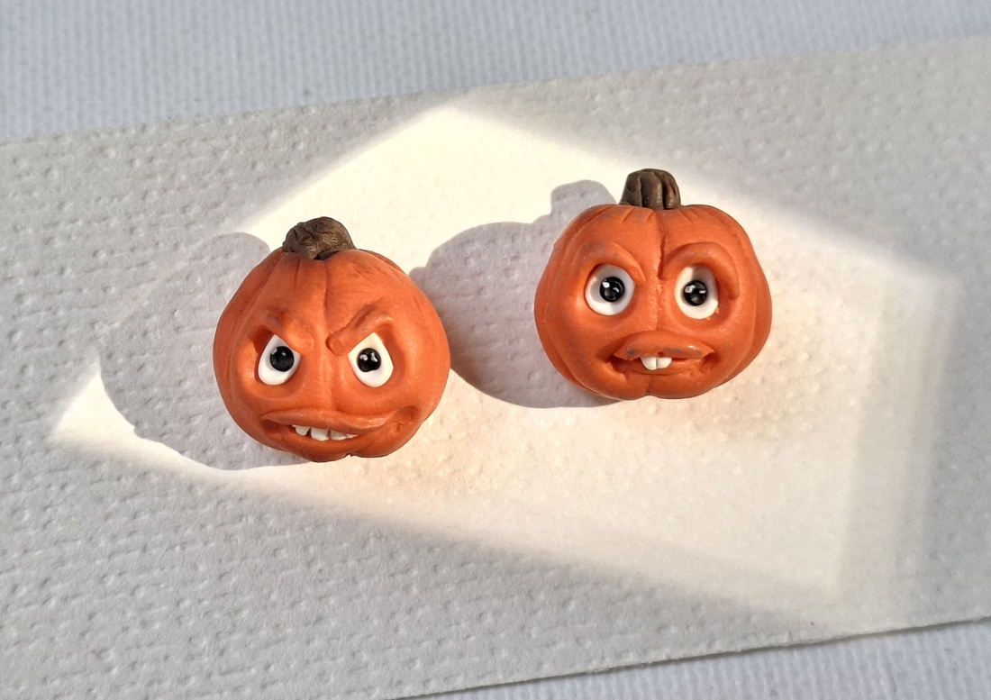 Cercei dovleac de Halloween - bijuterii - cercei - cercei cu figurine - Artynos.ro