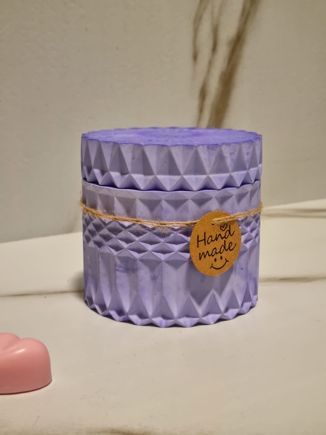 Recipient Ceramic cu Capac Înfiletabil  Design Geometric Mov Pastel - casă & stil de viață - decorațiuni de casă - decorațiuni de masă și rafturi - decorațiuni de masă - Artynos.ro