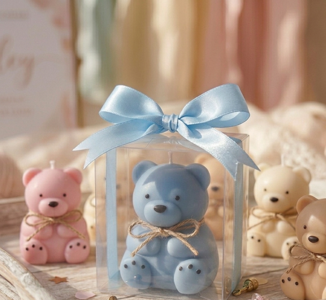 Mărturie Botez Ursuleț Cuddly Teddy � Lumânare Parfumată Handmade - casă & stil de viață - lumânări, parfumuri, arome - lumânări artizanale - Artynos.ro
