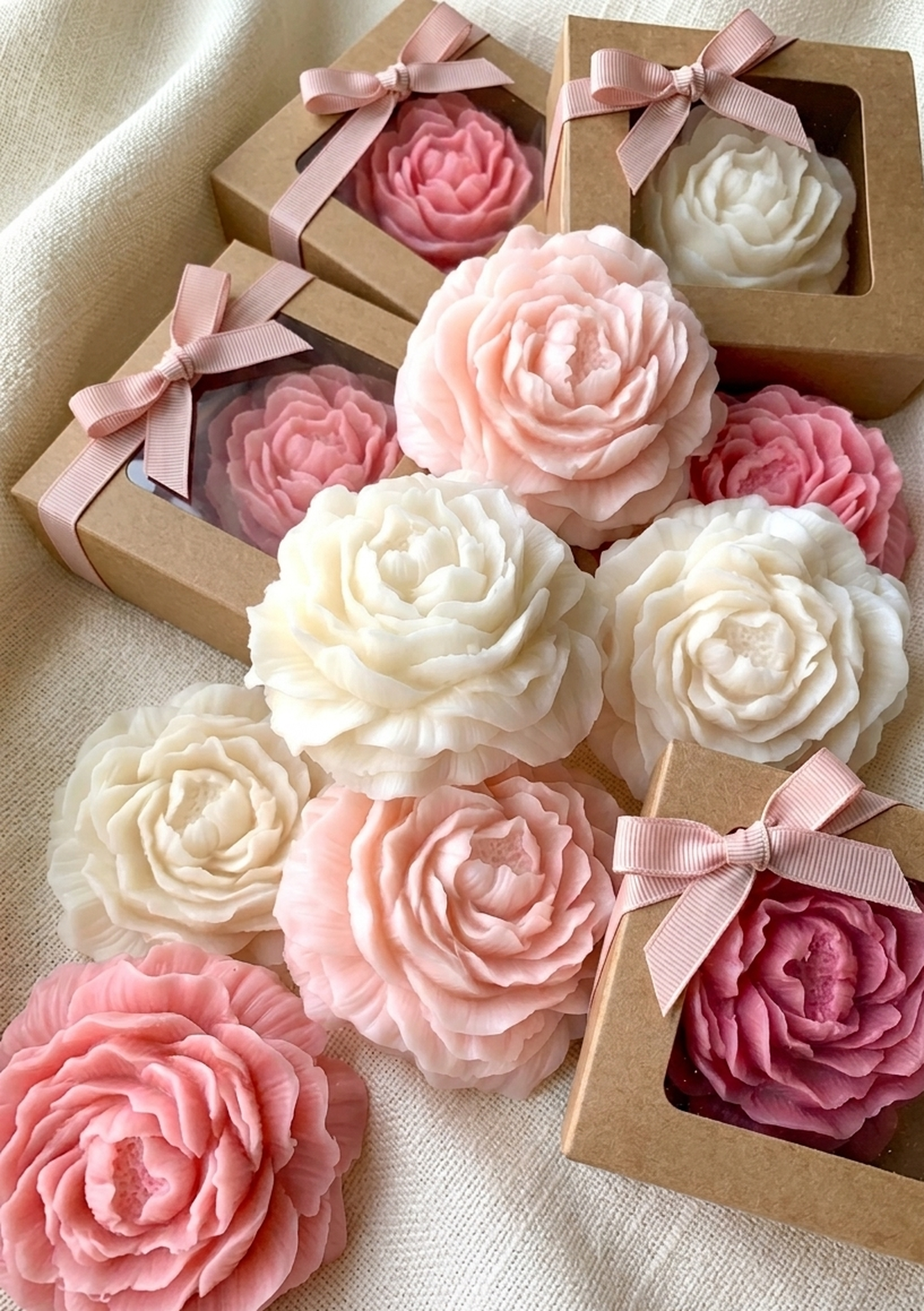 Lumânări bujor handmade � mărturii nuntă/botez sau cadou elegant - casă & stil de viață - lumânări, parfumuri, arome - lumânări artizanale - Artynos.ro