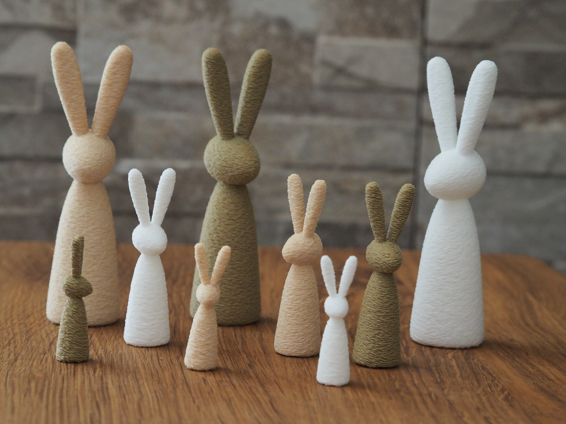 Colecție de iepurași moi la atingere 10 cm 6 cm 4 cm - decor de sărbători - decorațiuni de paște - iepuraș de paște - Artynos.ro