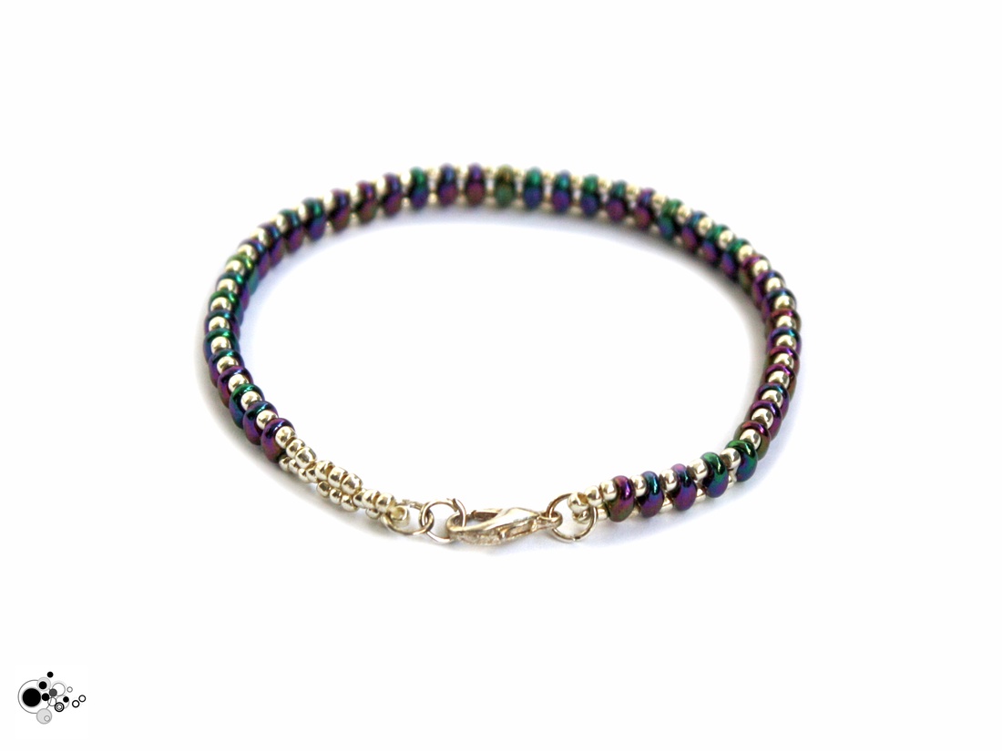 Bratara din margele superduo metalic rainbow - bijuterii - brățări - brățări din mărgele - Artynos.ro