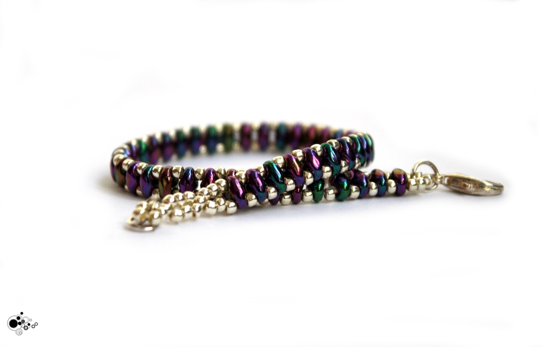 Bratara din margele superduo metalic rainbow - bijuterii - brățări - brățări din mărgele - Artynos.ro