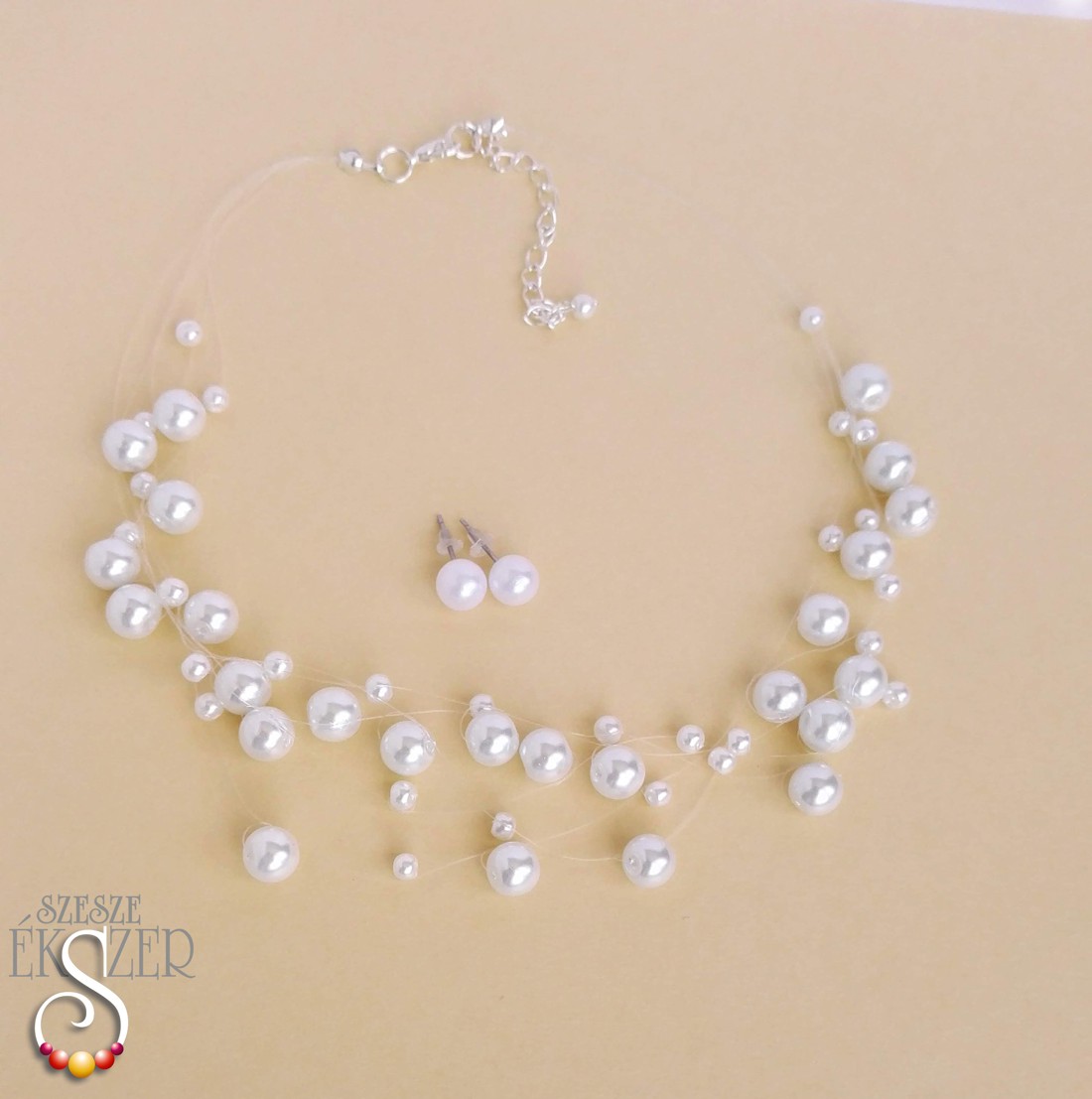 Colier elegant relaxat cu perle pentru mirese -  - Artynos.ro