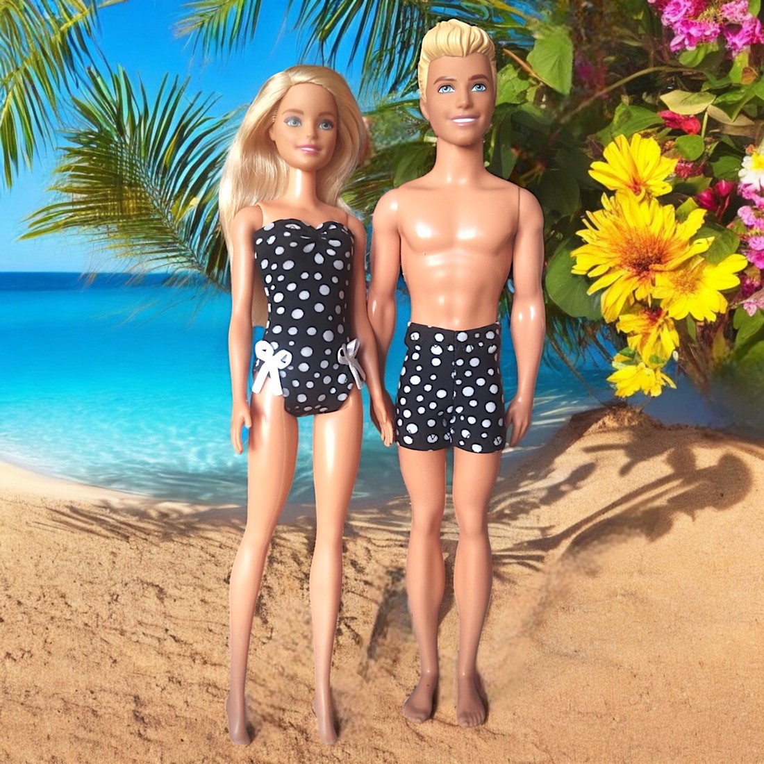 Șort de baie cu buline + costum de baie (c004rs) - Peste 100 de modele de haine pentru păpușile Barbie! - jucării și echipamente pentru copii - jucării și accesorii pentru copii - haine de barbie - Artynos.ro