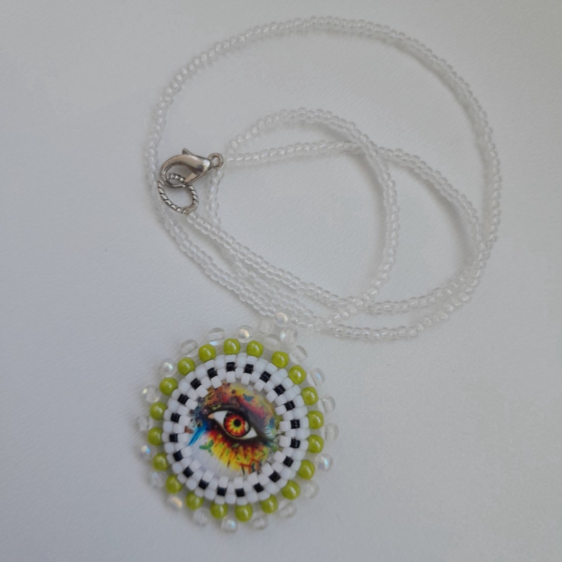 Colier cu margele de sticlă - ochi - - Artynos.ro Colier cu margele de sticlă - ochi - - Artynos.ro