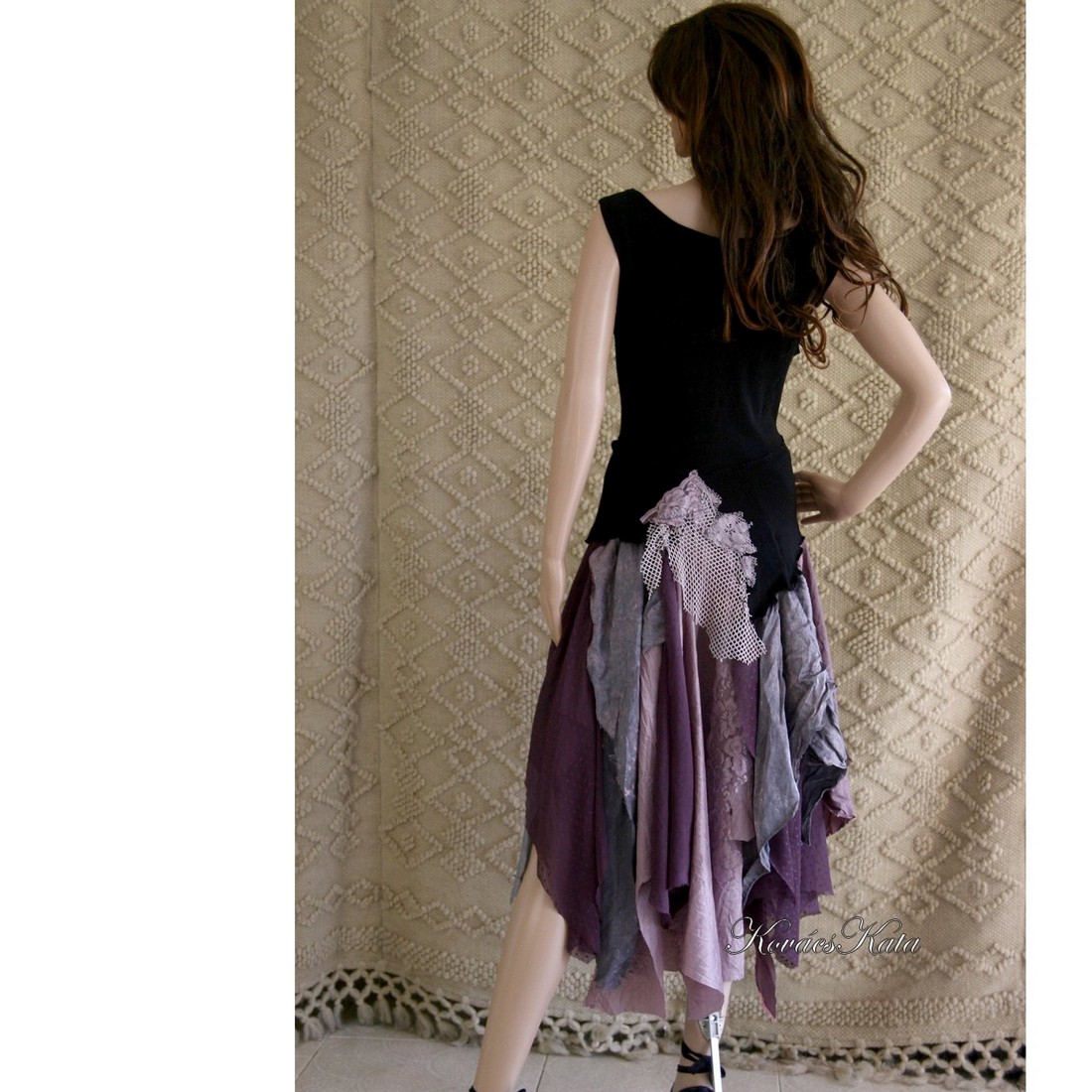 LYRA - ruha de design artsy - îmbrăcăminte și modă - haine damă - rochie, dintr-o bucată - Artynos.ro