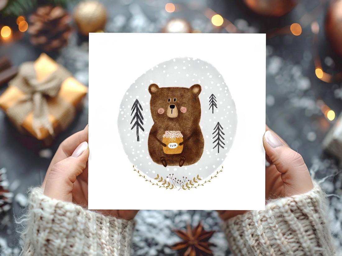 Felicitare de Crăciun, felicitare festivă, ursuleț de pluș - - Artynos.ro Felicitare de Crăciun, felicitare festivă, ursuleț de pluș - - Artynos.ro