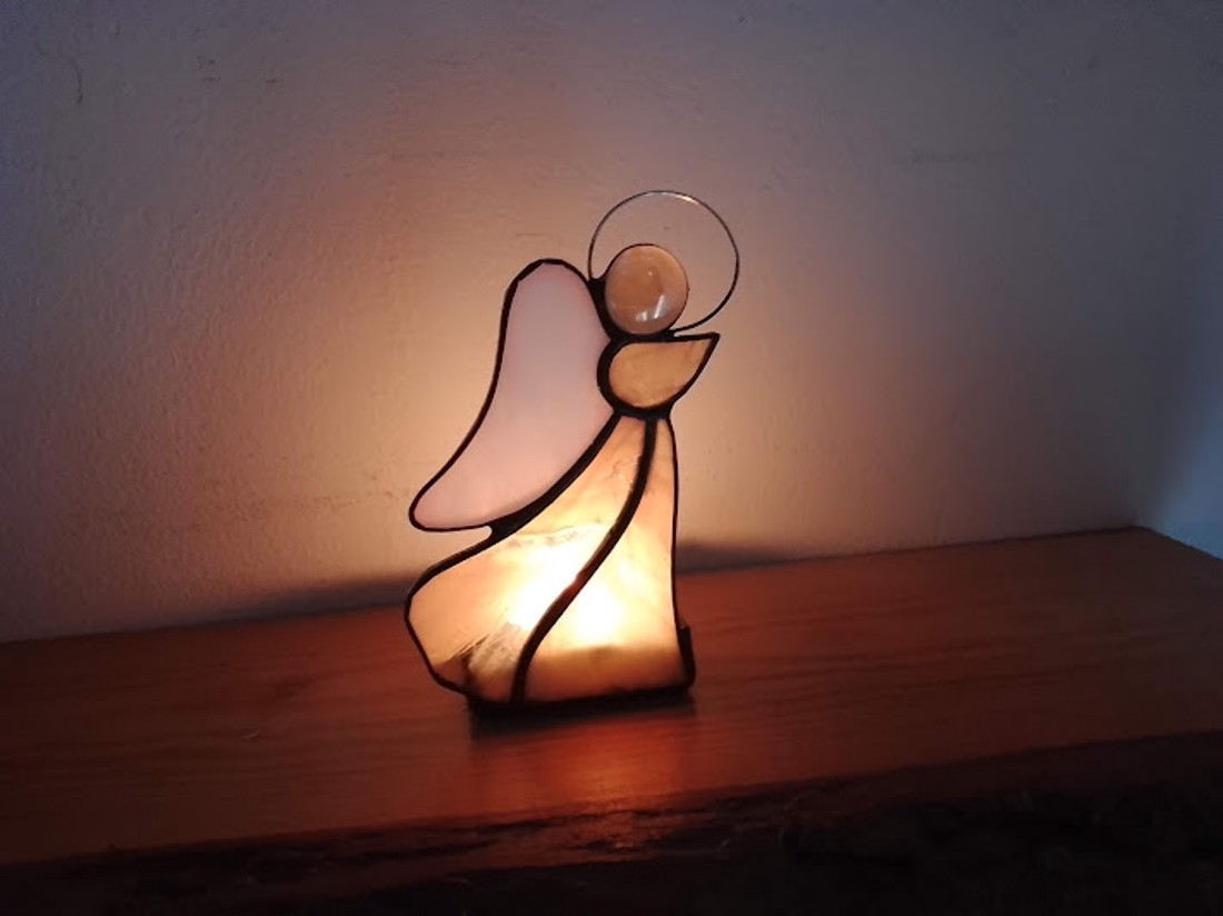 înger Tiffany Suport Lumânare - accesorii de crăciun - decorațiuni de advent - decorațiuni de lumânări advent  - Artynos.ro