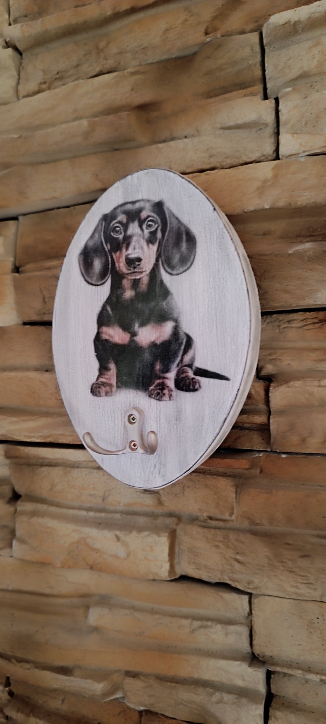 Dachshund de depozitare a lesei de perete din lemn cu câine - - Artynos.ro Dachshund de depozitare a lesei de perete din lemn cu câine - - Artynos.ro