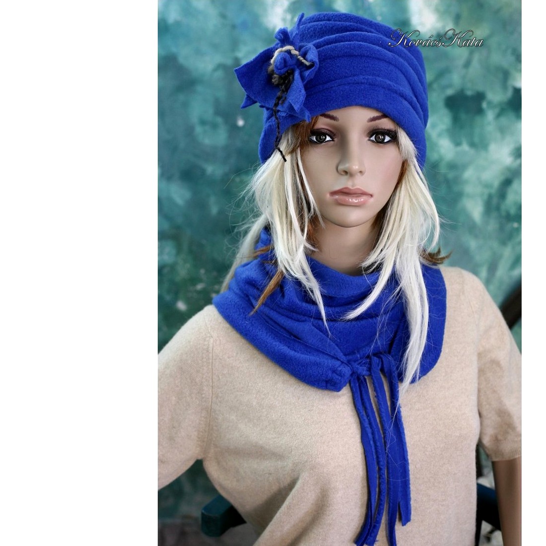 BIJOU - șapcă chic cu design polar / albastru regal - îmbrăcăminte și modă - eșarfe, pălării, fularuri - căciulă - Artynos.ro