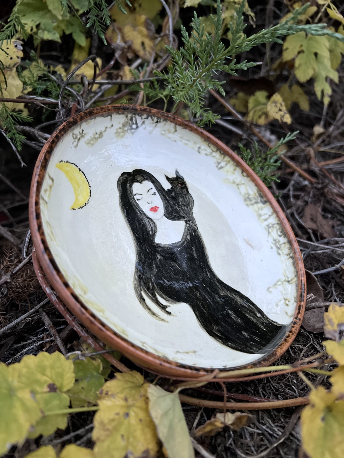 Farfurie de desert din ceramică făcută manual - Midnight 16 cm - casă & stil de viață - accesorii pentru echipamente de bucătărie - accesorii de servire - veselă, farfurii - Artynos.ro