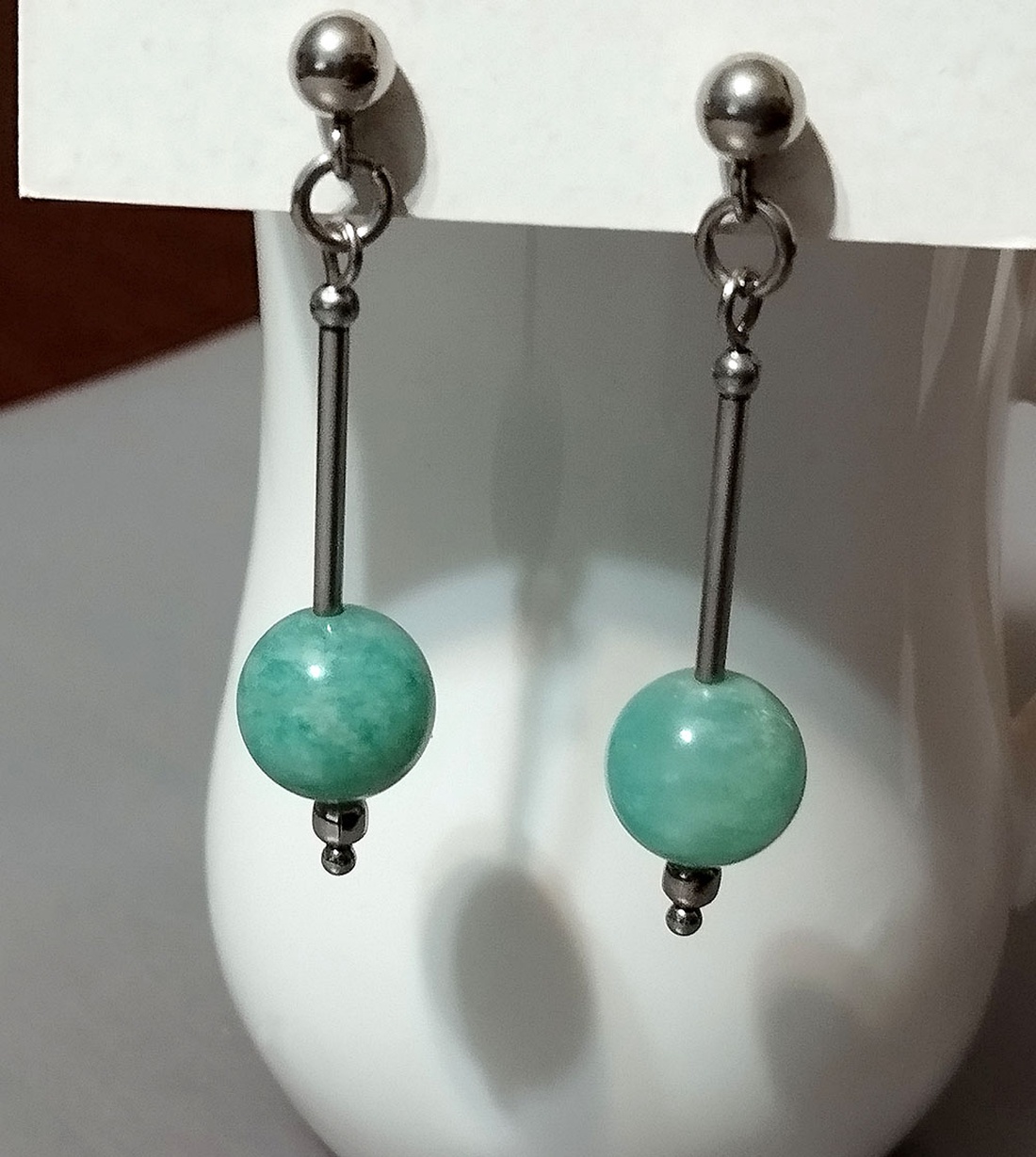 Amazonit - bijuterii - cercei - cercei din pietre semiprețioase - Artynos.ro