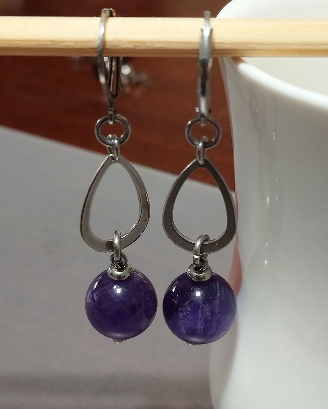 Ametist - bijuterii - cercei - cercei din pietre semiprețioase - Artynos.ro
