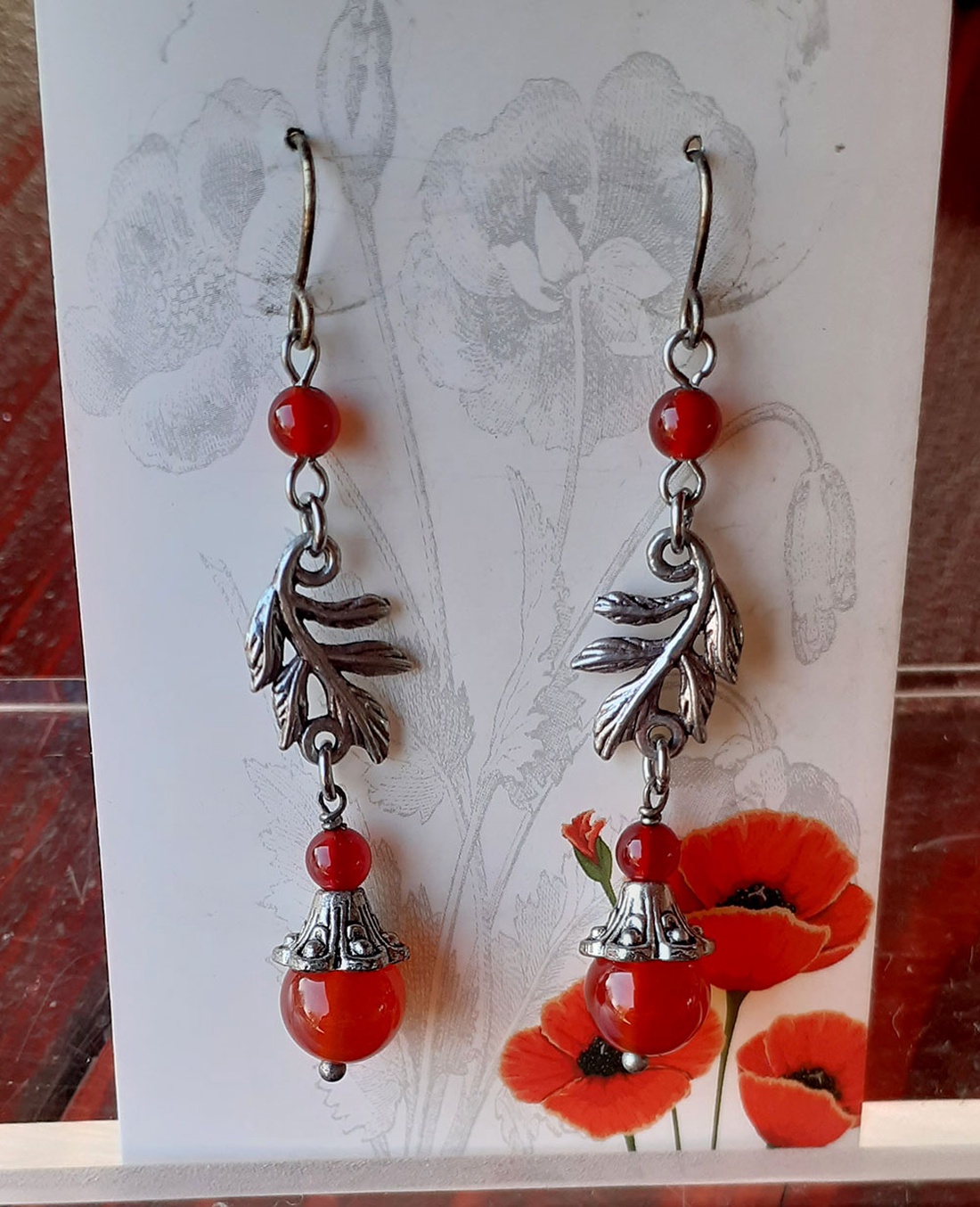 Carneol - bijuterii - cercei - cercei din pietre semiprețioase - Artynos.ro