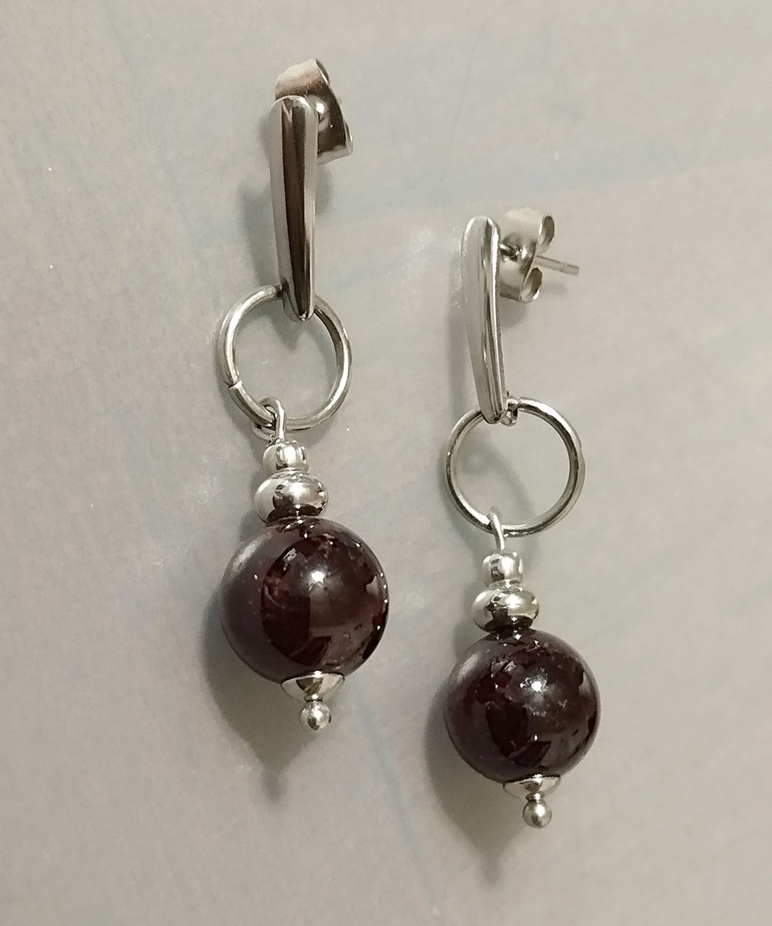 Granat - bijuterii - cercei - cercei din pietre semiprețioase - Artynos.ro