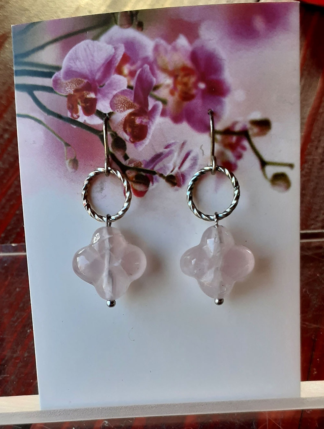 Cuart roz - bijuterii - cercei - cercei din pietre semiprețioase - Artynos.ro