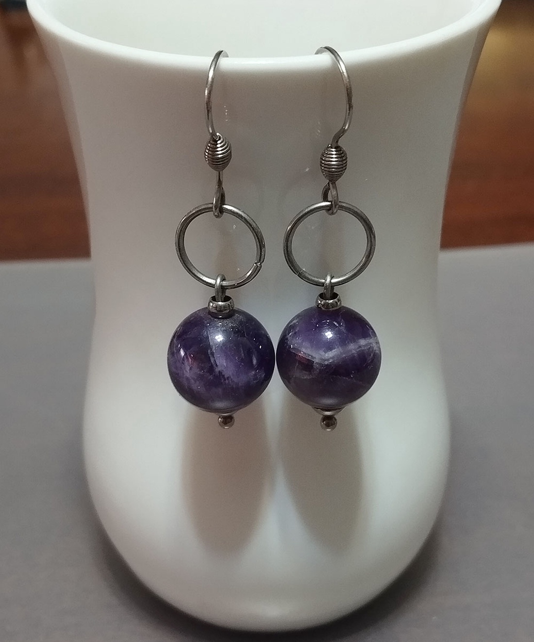 Ametist - bijuterii - cercei - cercei din pietre semiprețioase - Artynos.ro