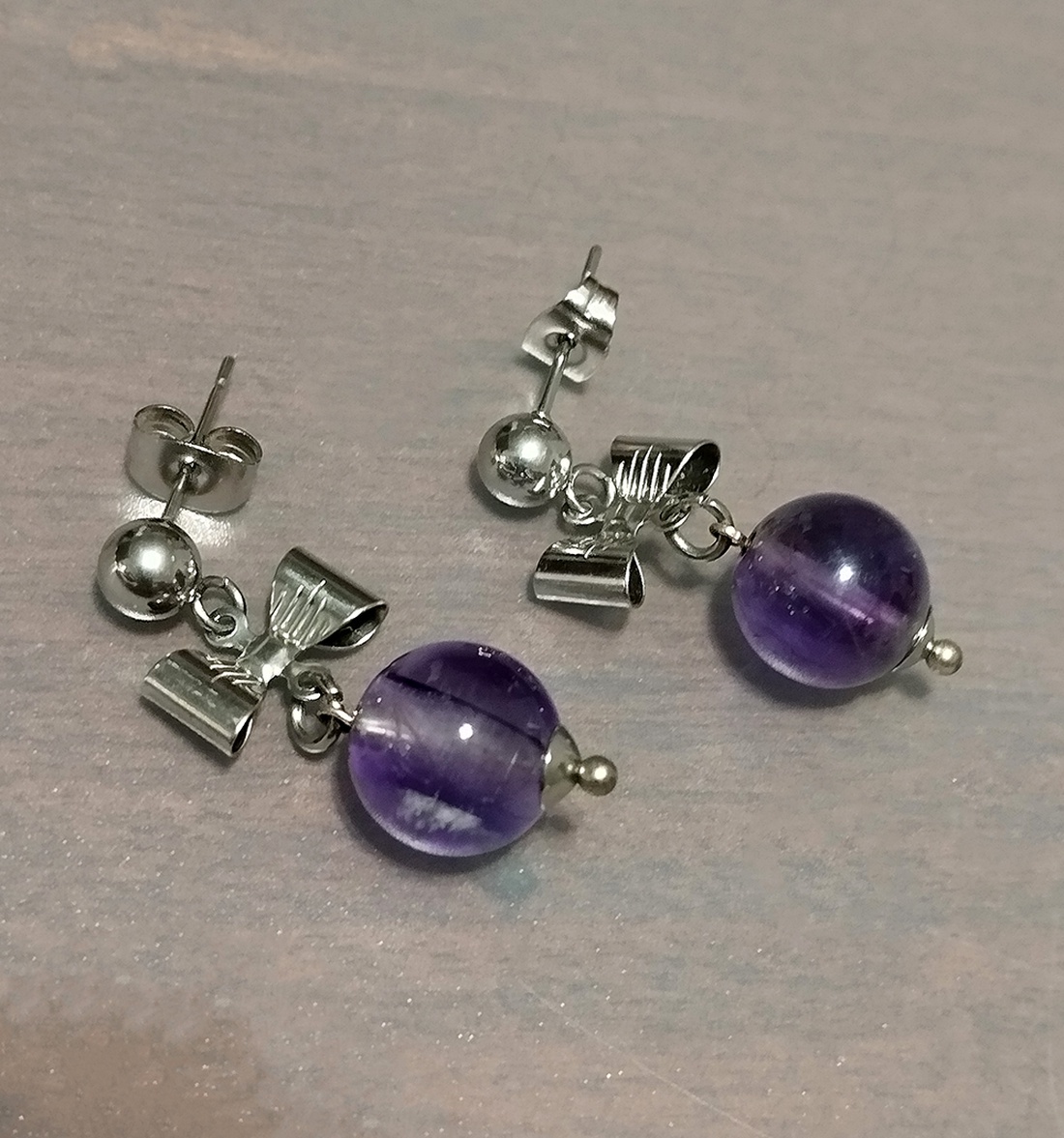 Ametist - bijuterii - cercei - cercei din pietre semiprețioase - Artynos.ro