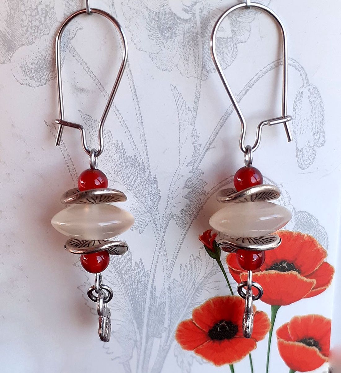 Carneol - bijuterii - cercei - cercei din pietre semiprețioase - Artynos.ro