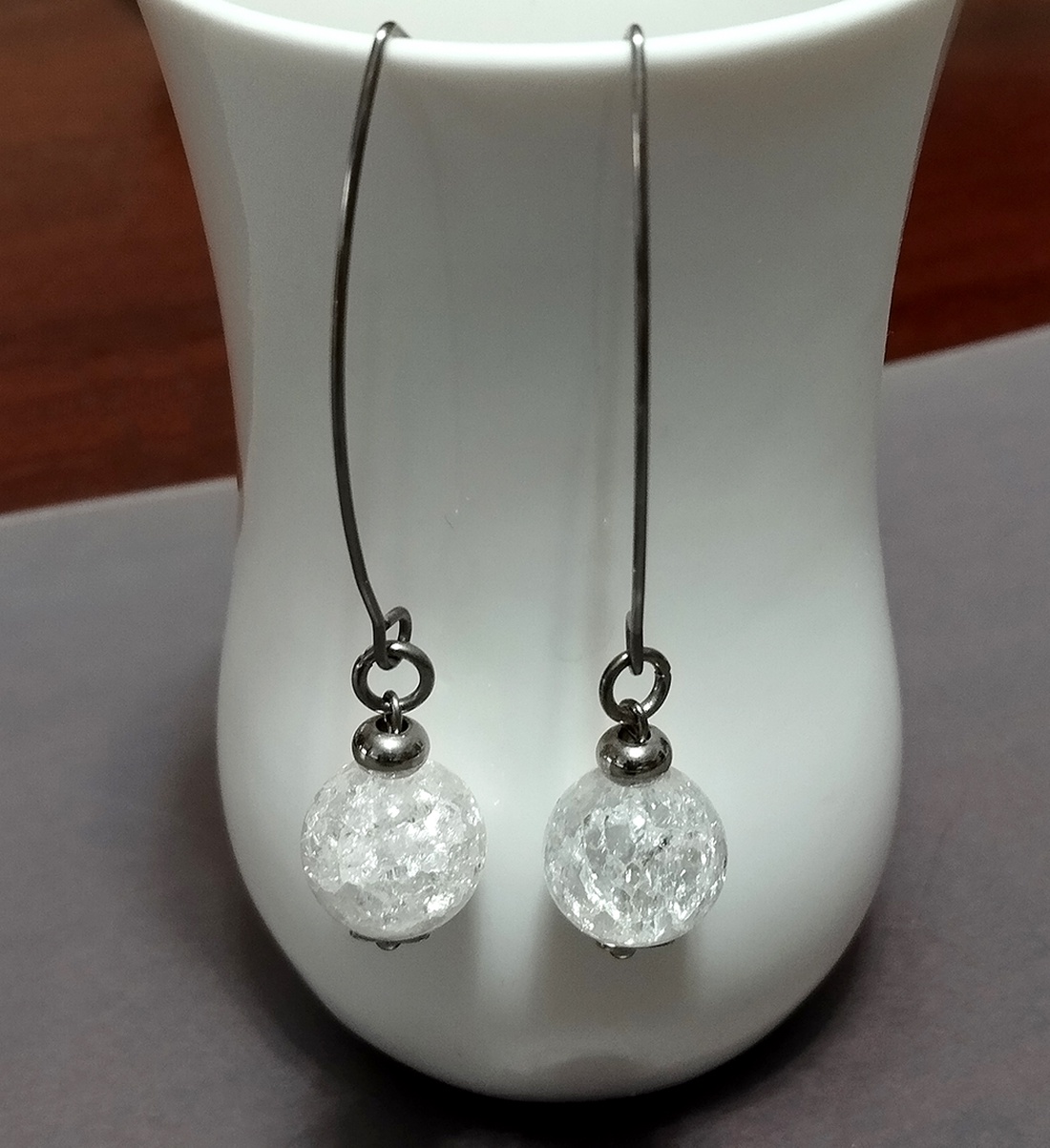 Cercei din cristal de stanca - bijuterii - cercei - cercei din pietre semiprețioase - Artynos.ro