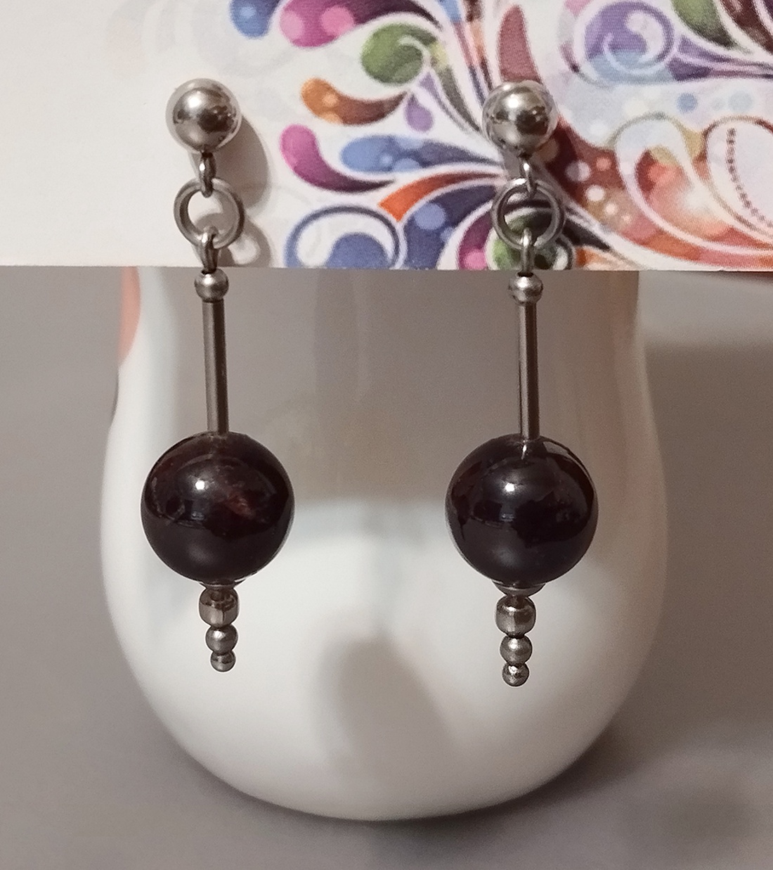 Granat - bijuterii - cercei - cercei din pietre semiprețioase - Artynos.ro