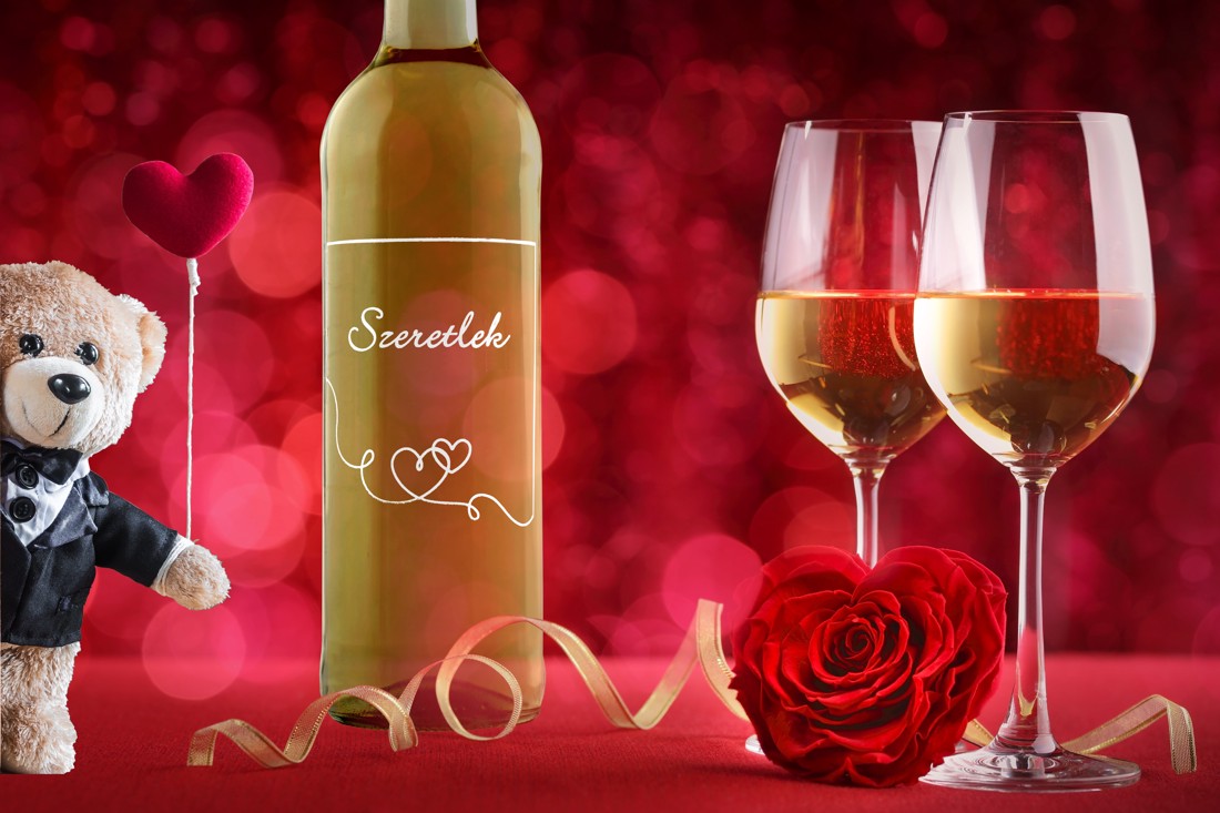 OFERTĂ SPECIALĂ -50% Vin gravat cu inscripția Te iubesc -  - Artynos.ro