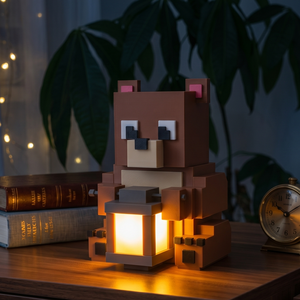Lampă Minecraft Ursuleț � LED Ambient , Print 3D ,  Cadou gamer - casă & stil de viață - organizare & depozitare - organizator birou - Artynos.ro