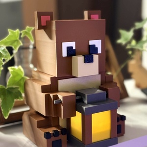 Lampă Minecraft Ursuleț � LED Ambient , Print 3D ,  Cadou gamer - casă & stil de viață - organizare & depozitare - organizator birou - Artynos.ro