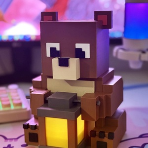Lampă Minecraft Ursuleț � LED Ambient , Print 3D ,  Cadou gamer - casă & stil de viață - organizare & depozitare - organizator birou - Artynos.ro