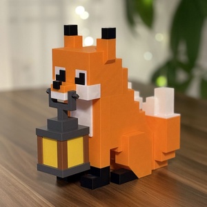 Lampă Minecraft Vulpita �  LED Ambient ,  Print 3D , Cadou gamer - casă & stil de viață - lămpi și corpuri de iluminat - lampă de ambianță - Artynos.ro