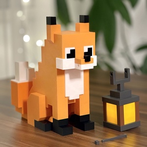 Lampă Minecraft Vulpita �  LED Ambient ,  Print 3D , Cadou gamer - casă & stil de viață - lămpi și corpuri de iluminat - lampă de ambianță - Artynos.ro