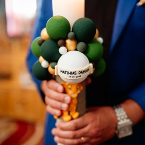 Lumânare botez cu figurina leu - jucării și echipamente pentru copii - daruri de botez - Artynos.ro