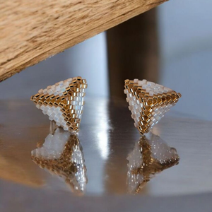 Cercei Triangle , Accesorii nuntă, Bijuterii mireasă, Cercei mireasă, Cusătură, ARTYNOS