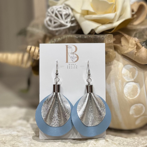 Petal bőr fülbevaló menta ezüst, Bijuterii, Cercei, Cercei agatati, Confectionarea bijuteriilor, ARTYNOS
