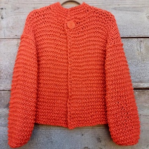 Jacheta portocala, Imbracaminte si moda, Haine dama, Bluze dama, Impletitura, ARTYNOS