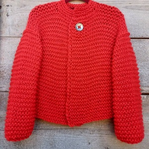 Jacheta Red Velvet, Imbracaminte si moda, Haine dama, Bluze dama, Impletitura, ARTYNOS