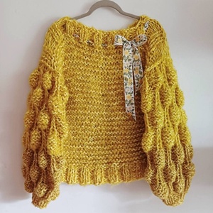 Pulover Yellow bubble , Imbracaminte si moda, Haine dama, Bluze dama, Impletitura, ARTYNOS