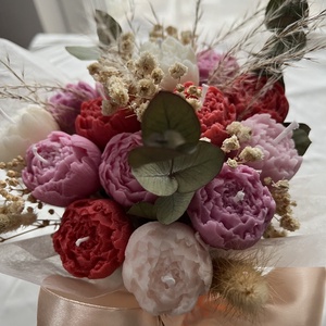 Buchet bujori lumânări  - casă & stil de viață - decorațiuni de casă - accesorii florale - cutii cu flori - Artynos.ro