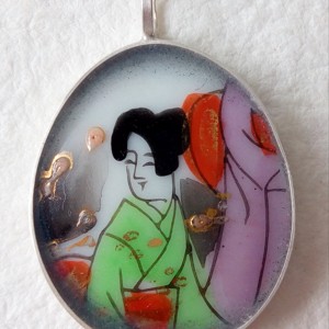Japonia - Pandantiv de argint din portelan, , , ARTYNOS