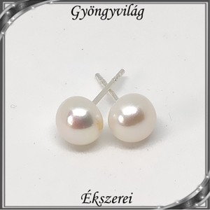Cercei: perlă naturală, argint 925 SFE-IGY02-8 - bijuterii - cercei - cercei cu buline - Artynos.ro
