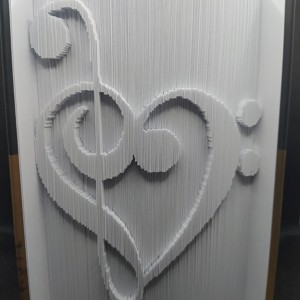 Nota sculptura carte inima, Casa & Stil de viata, Accesorii pentru decorat casa, Decoratiuni de masa si decoratiuni pentru rafturi , Sculptura de carte, carte pliata, , ARTYNOS