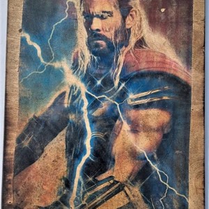 Thor poza din lemn, Casa & Stil de viata, Accesorii pentru decorat casa, Picturi murale, Arta de perete din lemn, , ARTYNOS