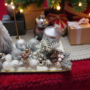 Iarna de Argint - crăciun - decorațiuni de crăciun de casă - decor pentru masă de crăciun - Artynos.ro