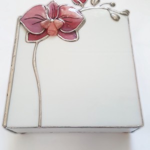 Cutie de bijuterii Orhidee 3D din sticlă Tiffany -  - Artynos.ro