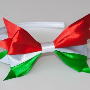 Bandă pentru păr cu panglică în culorile naționale - roșu/alb/verde - îmbrăcăminte și modă - accesorii păr - bandă de păr și agrafe păr - Artynos.ro