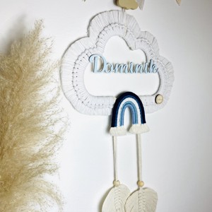 Nor macramé personalizat cu curcubeu și frunze decorare de perete (mic) - boyish -  - Artynos.ro